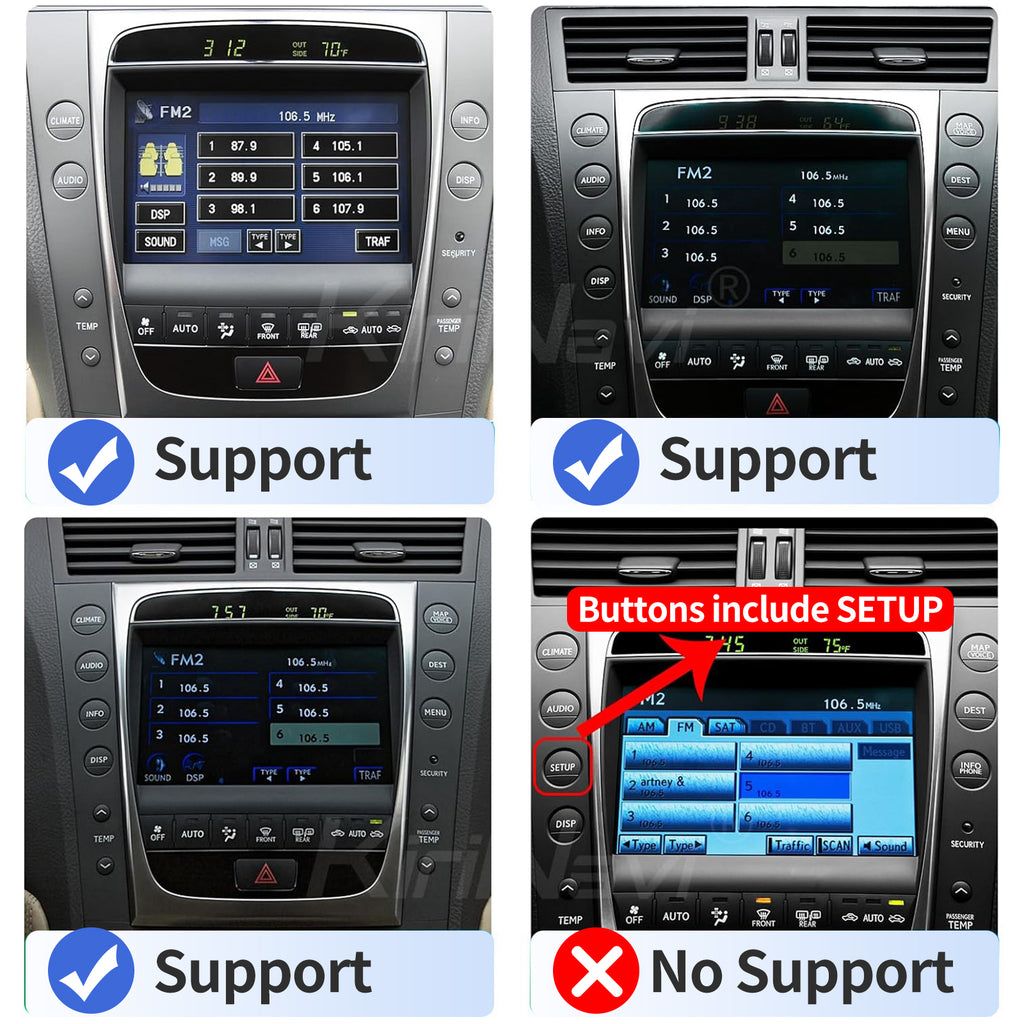 Car Radio Stereo for Lexus GS GS300 GS350 GS400 2004-2011 Replacement Carplay Android Auto 12.8 Inch Vertical Touch Screen Upgrade Tesla Style Audio with DSP in Dash Headunit Multimedia Player