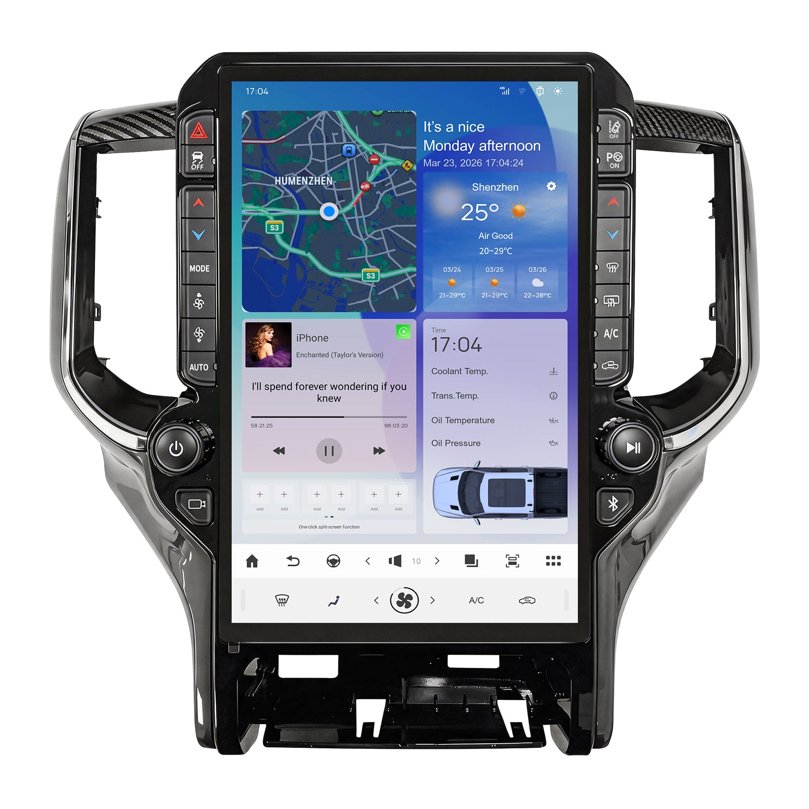Android 14 Radio for Dodge Ram 1500 2500 3500 2019 2020 2021 2022 2023 2024 Radio Stereo 8Core 8+128G Wireless Carplay Android Auto 14.4 Inch IPS Touch Screen 4G WiFi SWC DSP