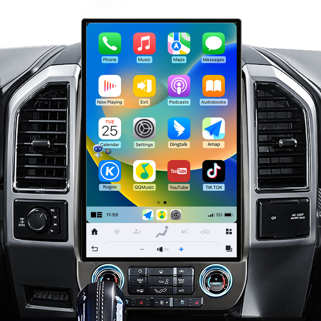 17.2 Inch Car Radio for Ford F150 2015-2021 Radio Upgraded 8+128G Carplay Android Auto Android 13 2K Touch Screen Tesla Style Head Unit GPS Navigation 4G SWC