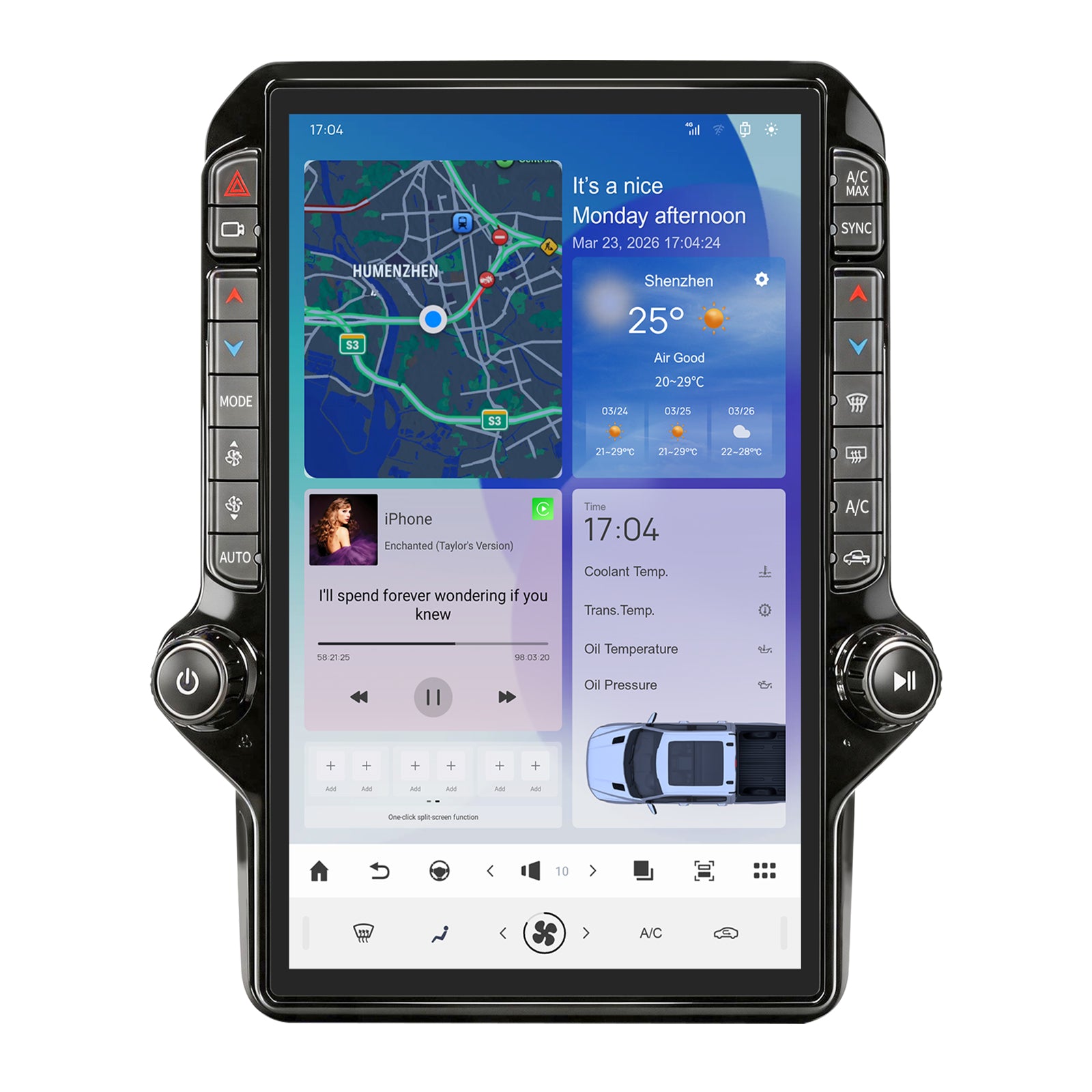 Car Radio for Dodge Ram 1500 2500 3500 2013-2018 Radio Stereo Upgrade 8Core 8+128G Wireless Carplay Android Auto 14.4 Inch IPS Touch Screen 4G WiFi SWC DSP