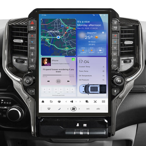 Android 14 Radio for Dodge Ram 1500 2500 3500 2019 2020 2021 2022 2023 2024 Radio Stereo 8Core 8+128G Wireless Carplay Android Auto 14.4 Inch IPS Touch Screen 4G WiFi SWC DSP