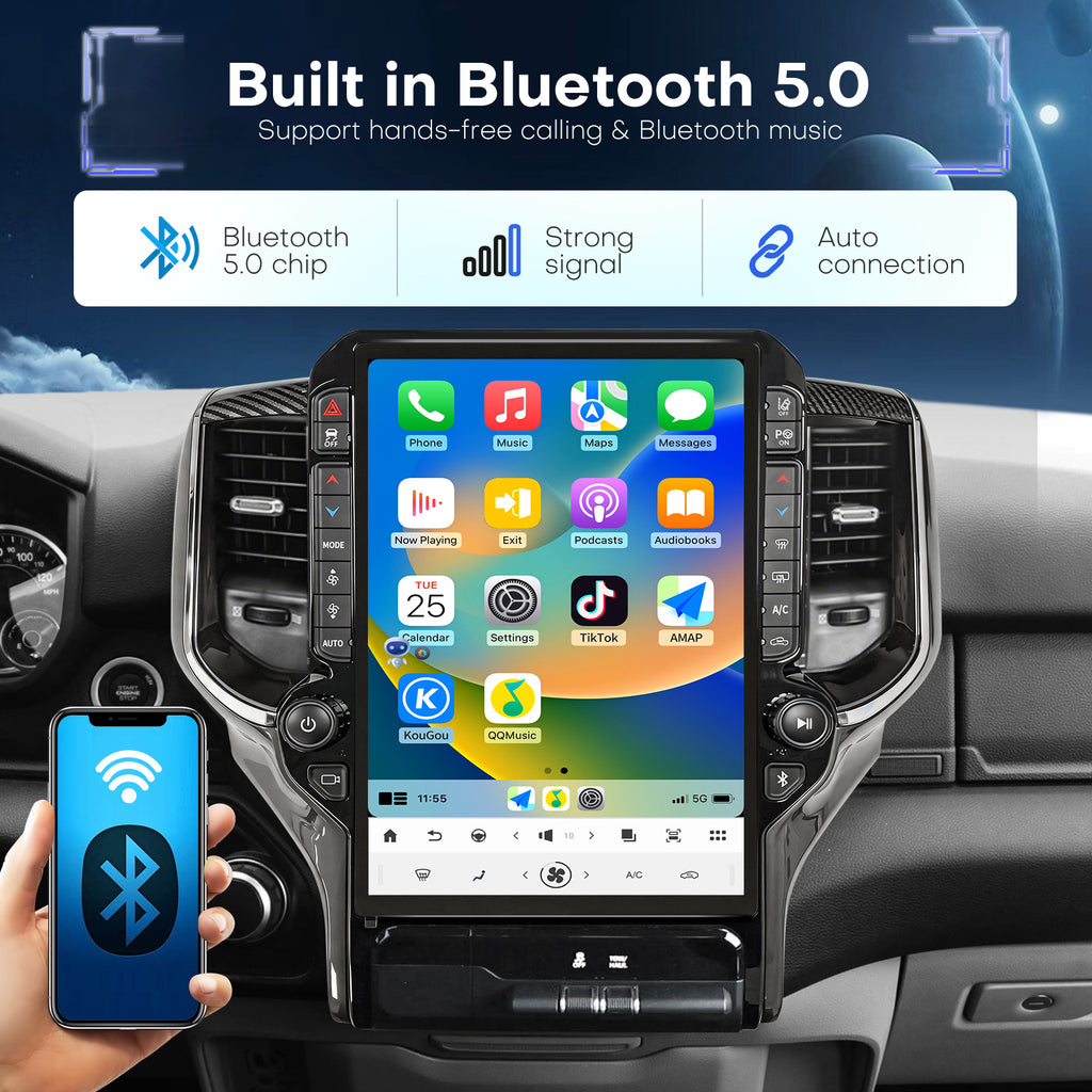 Android 14 Radio for Dodge Ram 1500 2500 3500 2019 2020 2021 2022 2023 2024 Radio Stereo 8Core 8+128G Wireless Carplay Android Auto 14.4 Inch IPS Touch Screen 4G WiFi SWC DSP