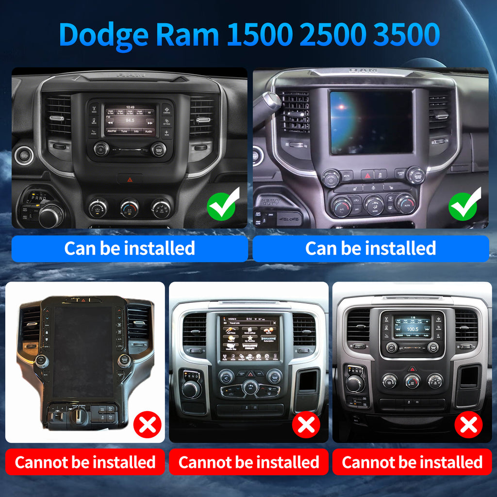 Android 14 Radio for Dodge Ram 1500 2500 3500 2019 2020 2021 2022 2023 2024 Radio Stereo 8Core 8+128G Wireless Carplay Android Auto 14.4 Inch IPS Touch Screen 4G WiFi SWC DSP