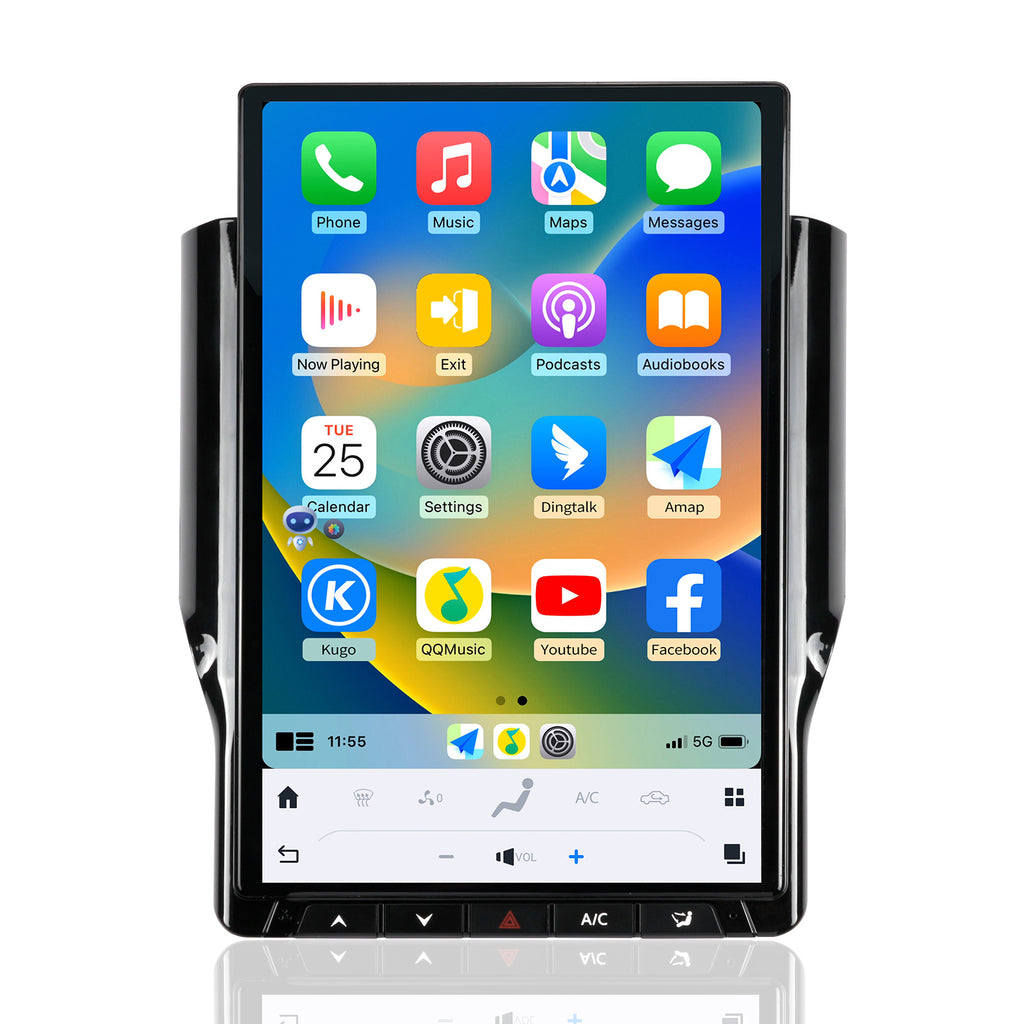 Car Radio for Dodge Ram 1500 2500 3500 2019 2020 2021 2022 2023 2024 Stereo Radio Replacement Upgrade 8Core 8+128G Wireless Carplay Android Auto 14.4 Inch IPS Touch Screen 4G WiFi SWC DSP