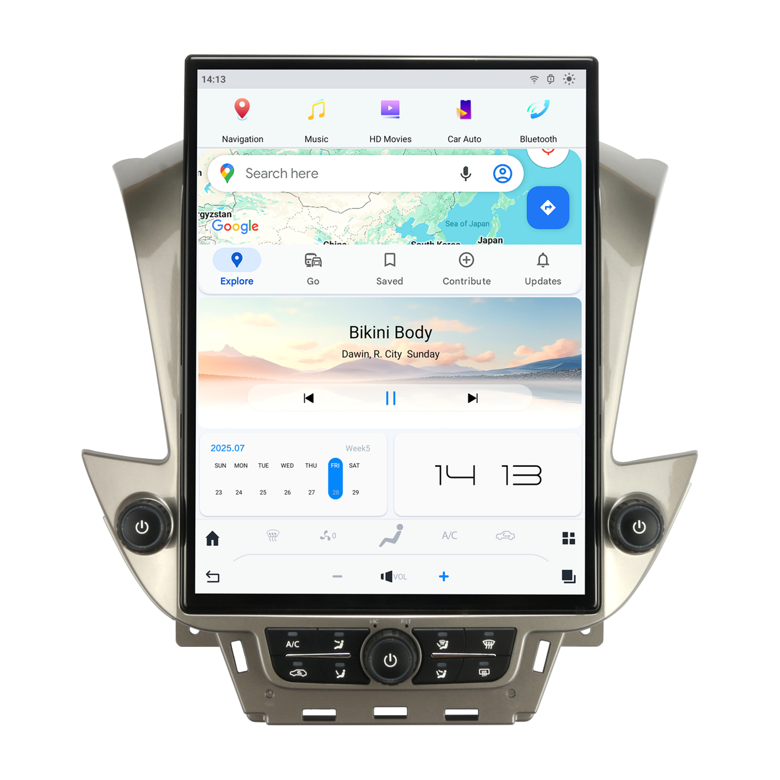 Qualcomm Car Radio for Chevrolet Suburban Tahoe GMC Yukon 2014-2020 Stereo Replacement Head Unit 15.6 Inch IPS 2K Touch Screen Tesla Style Carplay Android Auto Navigation