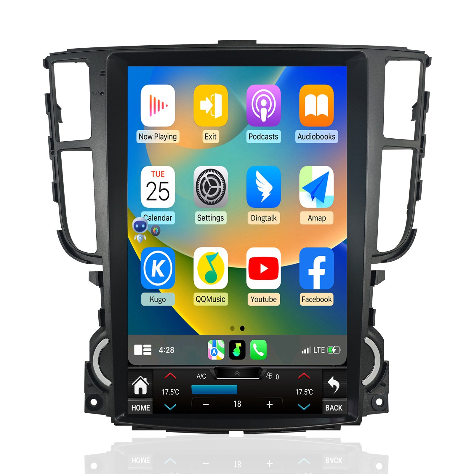 Car Radio for Acura TL 2004-2008 Relacement Stereo Carplay Upgrade Android Auto 12.1" Tesla Style Display Screen with DSP in Dash Headunit GPS Navigation Multimedia Player Voice Control