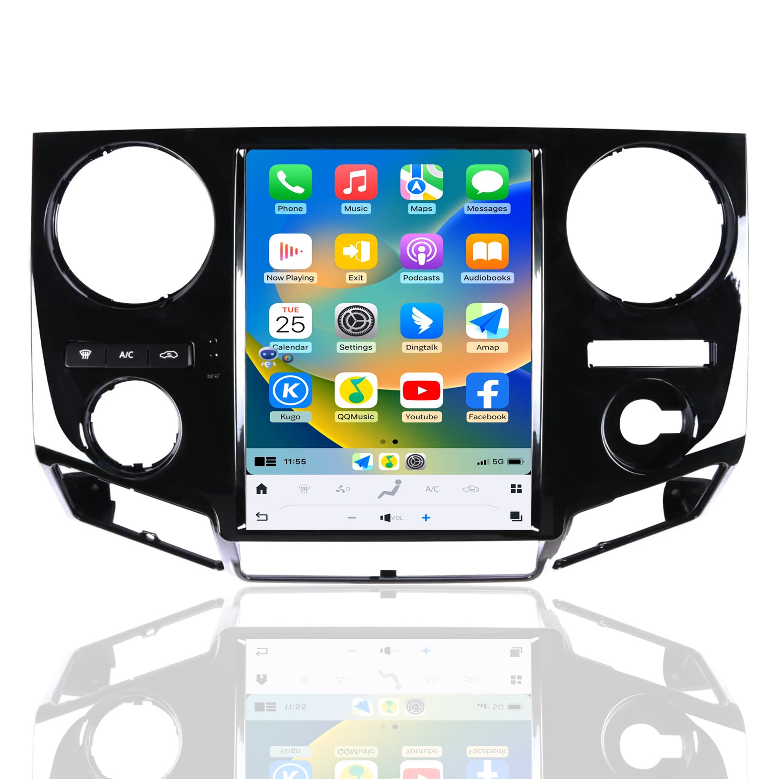 Qualcomm Car Radio for Ford F250 F350 2009-2012 F450 F650 2009-2016 Stereo Replacement Carplay Android Auto Upgrade 12.1 Inch 2K IPS Touch Screen Android 13 Tesla Style Head Unit Navigation