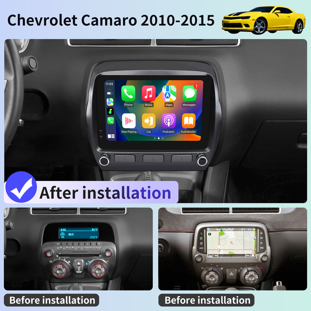 Car Radio for Chevrolet Camaro 2010 2011 2012 2013 2014 2015 Stereo Replacement Touch Screen Upgrade Carplay Android Auto DSP in Dash Head Unit Multimedia Player Car Audio GPS Navigation