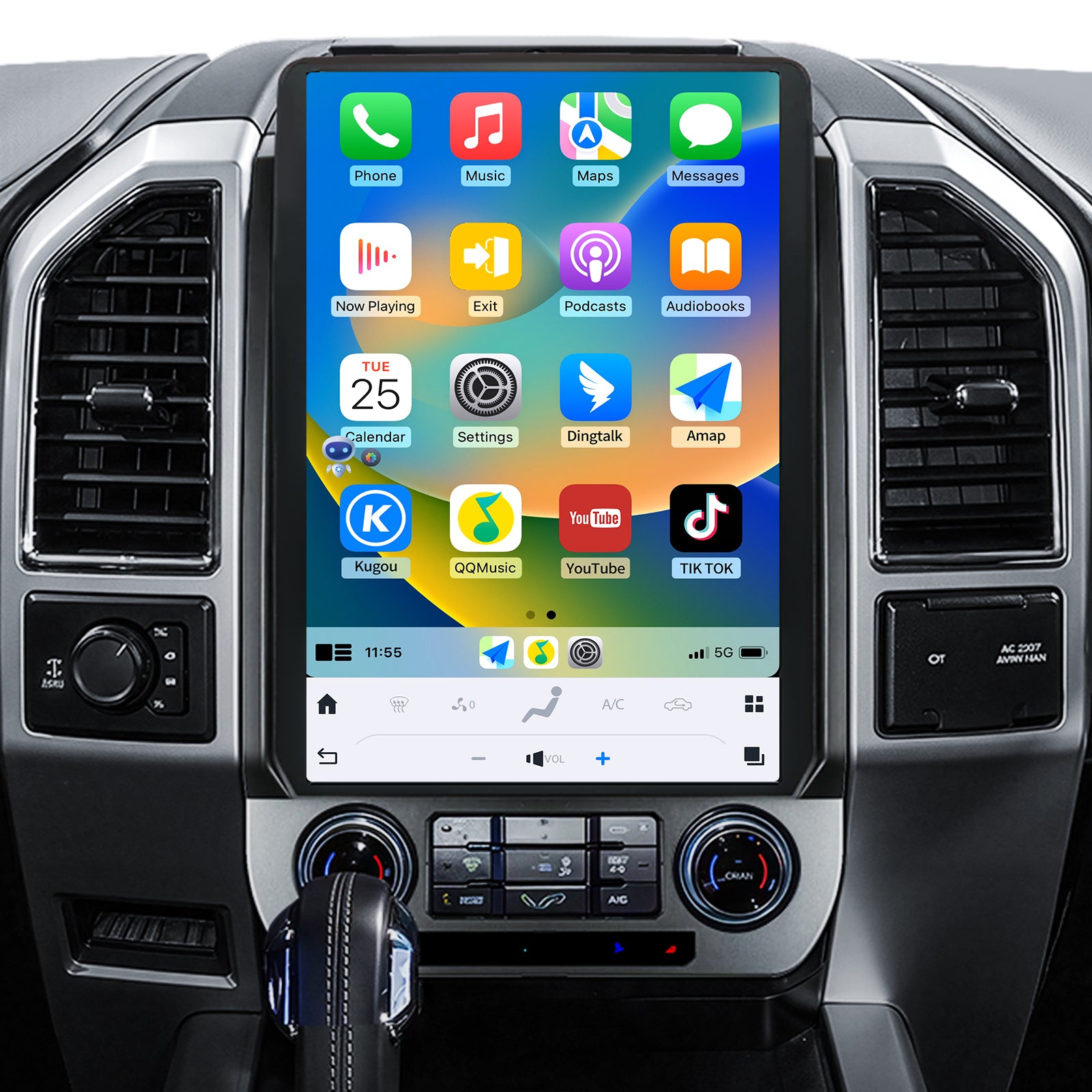 Car Radio for Ford F150 2015-2021 Radio Upgraded 8+128G Carplay Android Auto Android 13 14.4 Inches 2K Touch Screen Tesla Style Head Unit GPS Navigation 4G SWC
