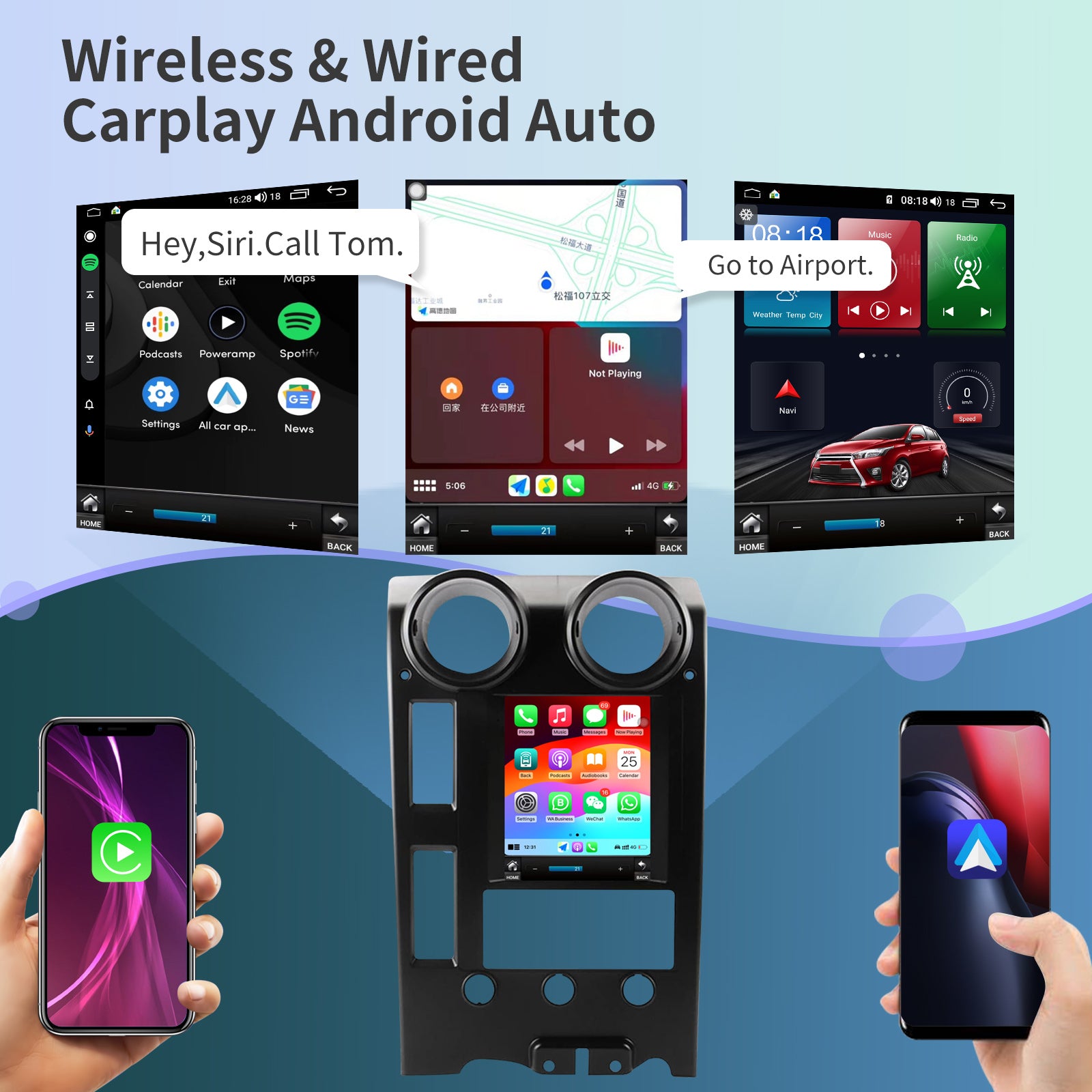 Car Radio for Hummer H2 2002-2007 Replacement Upgrade 8 Core Stereo Carplay Android Auto 9.7 Inch Touch Screen GPS Navigation Head Unit Bluetooth WiFi Backup Camera