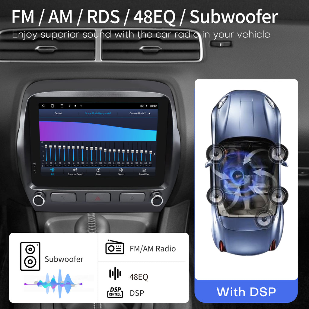 Car Radio for Chevrolet Camaro 2010 2011 2012 2013 2014 2015 Stereo Replacement Touch Screen Upgrade Carplay Android Auto DSP in Dash Head Unit Multimedia Player Car Audio GPS Navigation