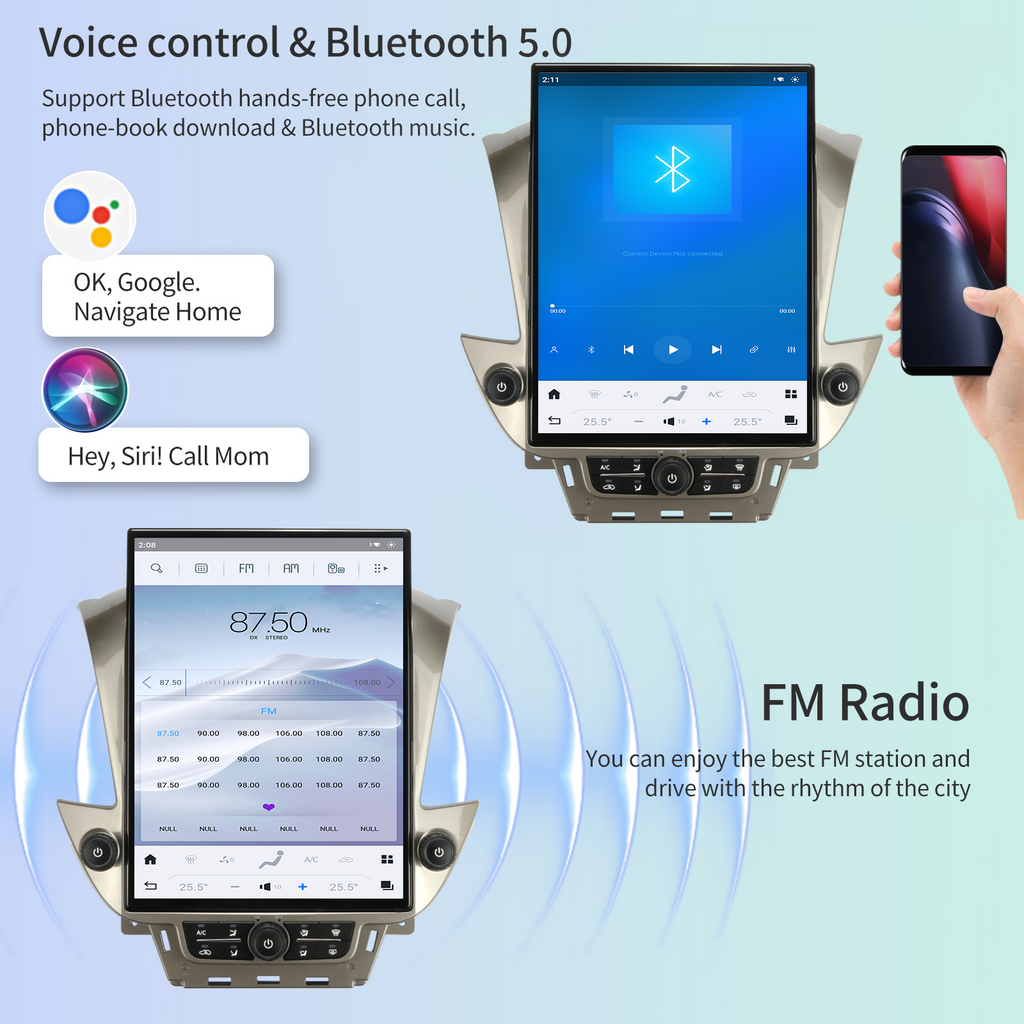 Qualcomm Car Radio for Chevrolet Suburban Tahoe GMC Yukon 2014-2020 Stereo Replacement Head Unit 15.6 Inch IPS 2K Touch Screen Tesla Style Carplay Android Auto Navigation