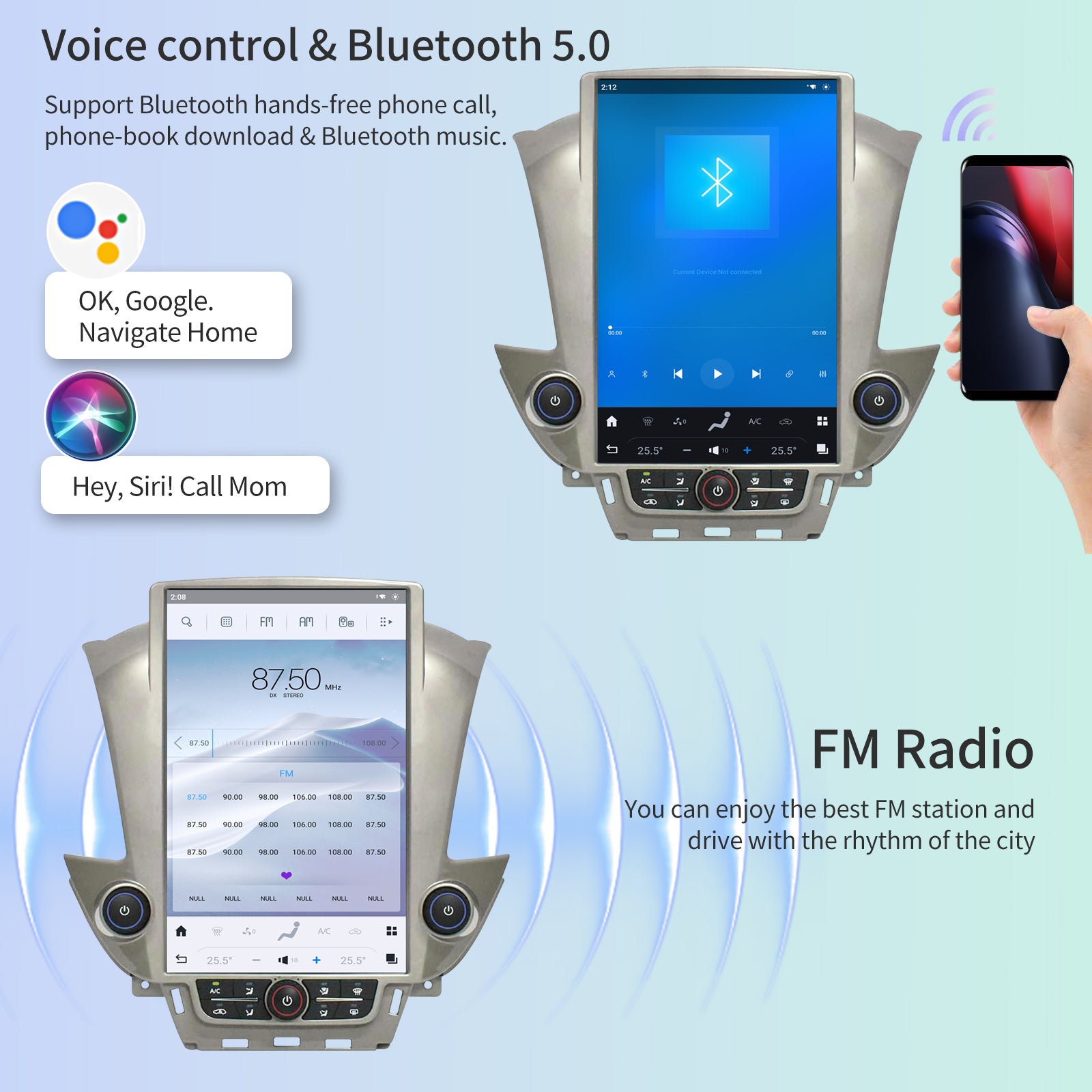Qualcomm Car Radio for Chevrolet Suburban Tahoe GMC Yukon 2014-2020 Stereo Replacement Head Unit 14.4 Inch IPS 2K Touch Screen Tesla Style Carplay Android Auto Navigation