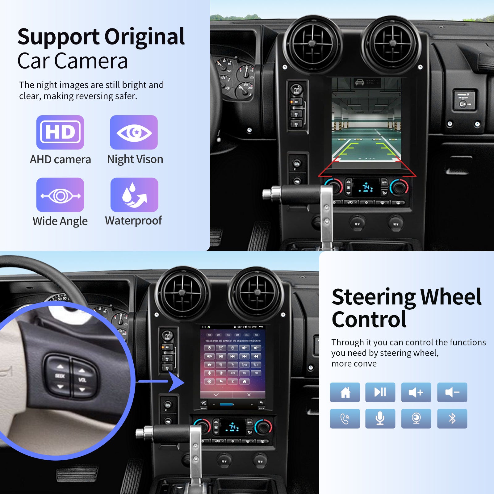 Car Radio for Hummer H2 2002-2007 Replacement Upgrade 8 Core Stereo Carplay Android Auto 9.7 Inch Touch Screen GPS Navigation Head Unit Bluetooth WiFi Backup Camera