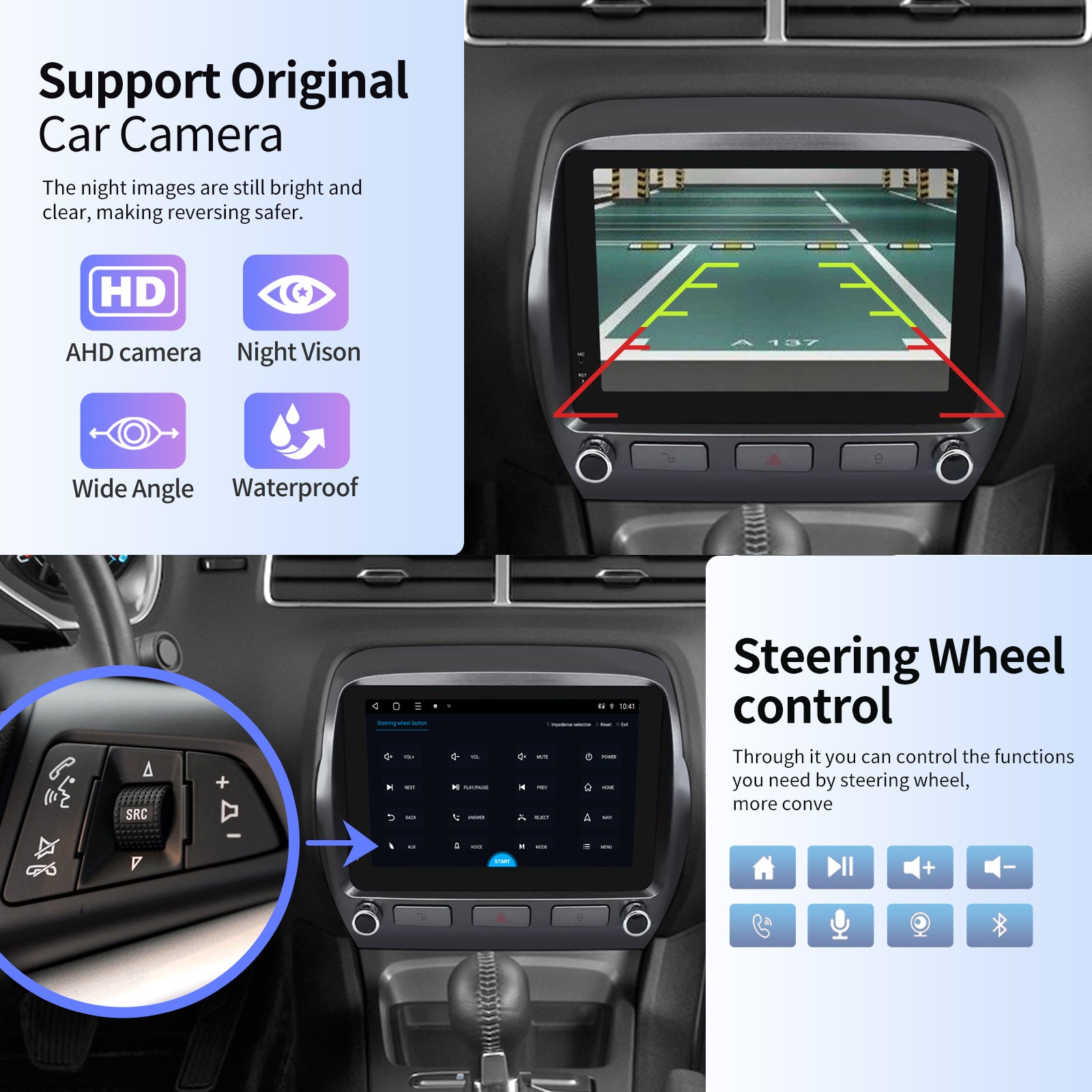 Car Radio for Chevrolet Camaro 2010 2011 2012 2013 2014 2015 Stereo Replacement Touch Screen Upgrade Carplay Android Auto DSP in Dash Head Unit Multimedia Player Car Audio GPS Navigation